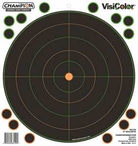 Champion Targets 46136 VisiColor Self-Adhesive Paper Pistol/Rifle Black/Orange 8