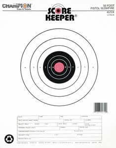 Champion Targets 45724 Score Keeper Slow Fire Bullseye Paper Hanging 50 foot Pistol 11