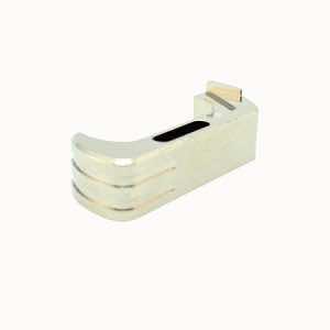Cross Armory CRG5MCSV Mag Catch Extended Compatible w/Glock Gen4-5 Silver Anodized Aluminum