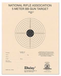 Daisy 408 NRA 5-Meter Target Air Rifle Bullseye Hanging Paper 5 Meters Air Rifle Black/White 50 Per Pkg