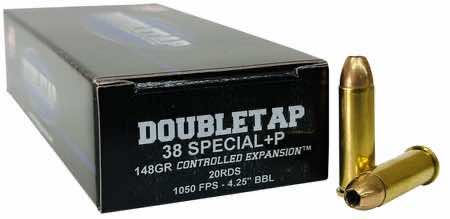 DoubleTap Ammunition 38SP148CE 38 Special 148 gr Controlled Expansion JHP 20 Per Box/ 50 Case