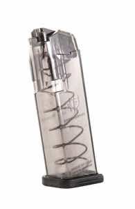 ETS Group OMGGLK19 Omega 15rd 9mm Compatible w Glock 19 Gen1-5 Translucent Smoke