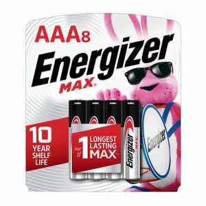 Energizer E92MP8 AAA Max Black/Silver 1.5V Alkaline Qty (8) Single Pack