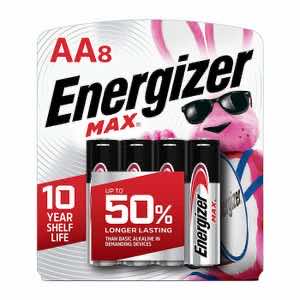 Energizer E91MP8 AA Max Silver 1.5V Alkaline, Qty (8) Single Pack