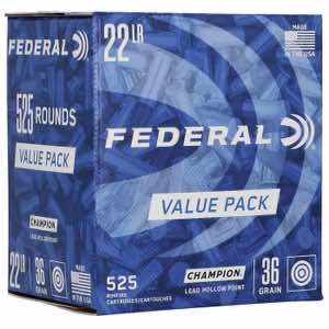 Federal 747 Champion Training Value Pack 22 LR 36 gr Lead Hollow Point 525 Per Box/ 10 Cs