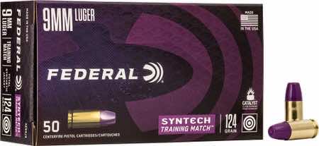 Federal AE9SJ3 Syntech Training Match 9mm Luger 147 gr Total Syntech Jacket Flat Nose 50 Per Box/ 10 Case
