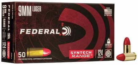 Federal AE9SJ2 American Eagle Syntech Range 9mm Luger 124 gr Total Syntech Jacket Flat Nose 50 Per Box/ 10 Case
