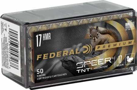 Federal P770 Premium Varmint & Predator 17 HMR 17 gr Speer TNT Jacketed Hollow Point 50 Per Box/ 60 Case