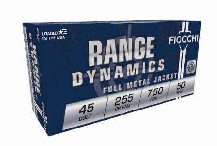 Fiocchi 45LCCMJ Range Dynamics 45 Colt 225 gr Complete Metal Jacket 50 Per Box/ 10 Case