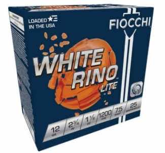 Fiocchi 12WRNL75 Exacta Target White Rino Lite 12 Gauge 2.75