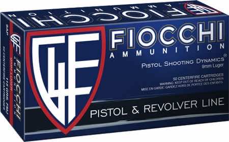 Fiocchi 9AP Range Dynamics 9mmLuger 115gr Full Metal Jacket 50 Per Box/20 Case