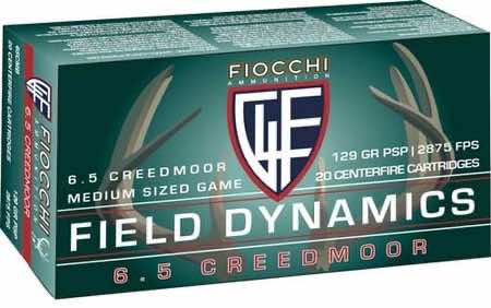 Fiocchi 65CMB Field Dynamics 6.5 Creedmoor 129 gr Pointed Soft Point 20 Per Box/ 10 Case