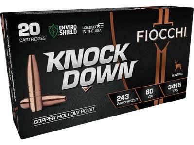 Fiocchi 243CHA Knock Down Enviro Shield 243Win 80gr Hollow Point 20 Per Box/10 Case