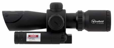 Firefield FF13063 Barrage w/Green Laser Matte Black 1.5-5x32mm Illuminated Red/Green Mil-Dot Reticle/Green Laser