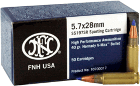 FN 10700017 High Performance 5.7x28mm 40gr Hornady V Max 50 Per Box/10 Case