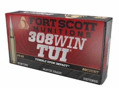Fort Scott Munitions 308175SCV2 Tumble Upon Impact (TUI) Rifle 308 Win 175 gr Solid Copper Spun 20 Per Box/ 10 Case