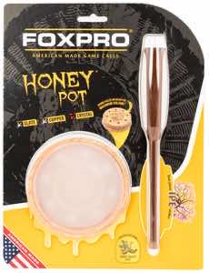Foxpro HPCRYSTAL Honey Pot Friction Call Turkey Sounds Attracts Turkeys Natural Honey Locust Wood/Crystal