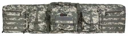 GPS Bags DRC55ACU Double Rifle Case A-TACS AU 600D Polyester w/ 2 Padded Pistol Sleeves MOLLE Webbing & Lockable Zippers