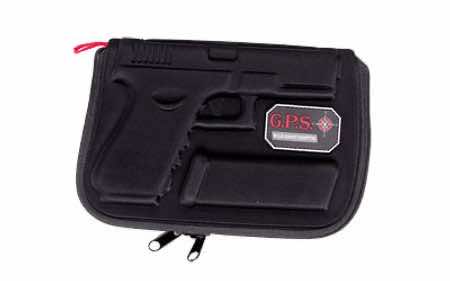 GPS Bags 907PC Custom Molded w/ Lockable Zippers Internal Mag Holder & Black Finish for Glock 17/19/22/23/26/27
