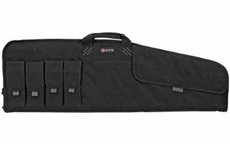 GPS Bags SRC42 Single Rifle Case Black 600D Polyester w/ Mag Pouch Lockable Zippers & Fleece-Lining