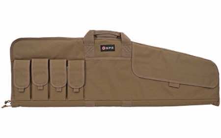 GPS Bags SRC42FDE Single Rifle Case Flat Dark Earth 600D Polyester w/ Mag Pouch Lockable Zippers & Fleece-Lining