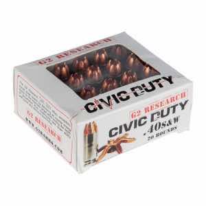 G2 Research G00620 Civic Duty 40 S&W 122 gr Copper Expansion Projectile 20 Per Box/ 25 Case
