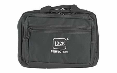 Glock AP60300 Double Pistol Case Dual Padded Compartments, 5 Internal Mag Holders, 3 Zippered Compartments, Carry Handle, Black 12.5