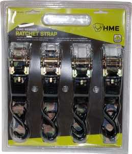HME RS4PK Camouflage Ratchet Tie Down Straps Camouflage 4 Pack