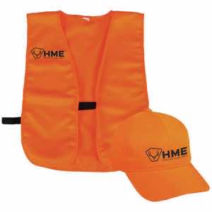 HME HMESFVHOR Safety Vest and Cap OSFA Orange Polyester