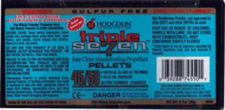 Hodgdon T74550 Triple Seven Pellets 45/50 50 gr 50 Per Box/12 Boxes Per Case