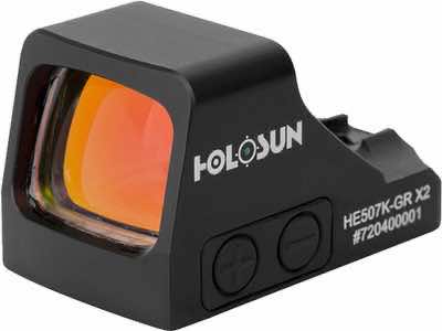 Holosun HE507KGRX2 HE507K-GR X2 Black Anodized 0.58 x 0.77 2 MOA Green Dot/32 MOA Circle Multi Reticle