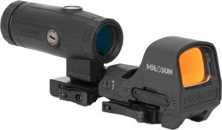 Holosun HS510CHM3X 510 & HM3X Combo Kit Black Anodized 1x/3x, 2 MOA Red Dot/65 MOA Circle Reticle