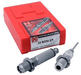 Hornady 546207 Custom Grade Series III 2 Die Set for 22 Nosler Includes Sizing Seater