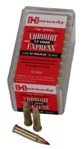 Hornady 83170 Varmint Express 17 HMR 17 gr Hornady V Max 50 Per Box/ 40 Case