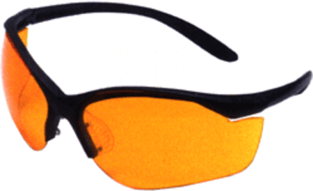 Howard Leight R01537 Uvex Vapor II Shooting Glasses Adult Orange Lens Anti-Fog Polycarbonate Black Frame