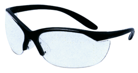 Howard Leight R01535 Uvex Vapor II Shooting Glasses Adult Clear Lens Anti-Fog Polycarbonate Black Frame