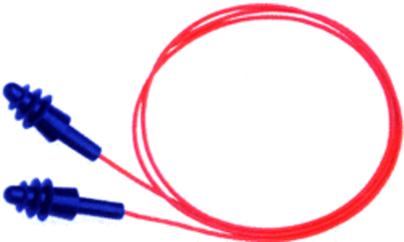 Howard Leight R01521 Corded Ear Plugs Air Soft Foam 27 dB Behind The Neck Blue Ear Buds with Orange Cord Adult 2 Pair