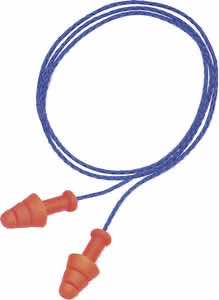 Howard Leight R01520 Corded Ear Plugs Smart Fit Foam 25 dB Behind The Neck Orange Ear Buds with Blue Cord Adult 2 Pair