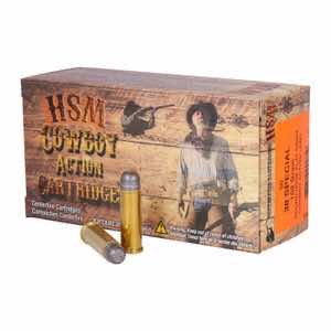 HSM 385N Cowboy Action 38 Special 158 gr Round Nose Flat Point 50 Per Box/ 10 Case