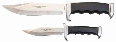 Humvee Adventure Gear HMVBC02BK Bowie Knife Set Fixed Plain Spear Point Polished Stainless Steel Black Pakawood
