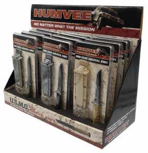 Humvee Adventure Gear HMVDBUSMC Humvee Combat Knife Display 3.5