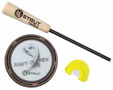 HS Strut 07011 Raspy Old Hen Friction Call Turkey Hen Sounds Attracts Turkeys Glass/Carbon