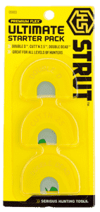 HS Strut 05933 Ultimate Starter Pack Diaphragm Call Attracts Turkeys Yellow 3 Per Pkg