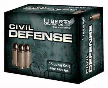 Liberty Ammunition LACD45031 Civil Defense 45 Colt 78 gr Lead Free Fragmenting Hollow Point 20 Per Box/ 50 Case