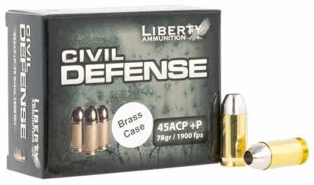 Liberty Ammunition LACD45013BC Civil Defense 45ACP+P 78gr Lead Free Fragmenting Hollow Point 20 Per Box/50 Case