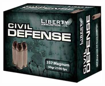 Liberty Ammunition LACD357030 Civil Defense 357Mag 50gr Lead Free Fragmenting Hollow Point 20 Per Box/50 Case