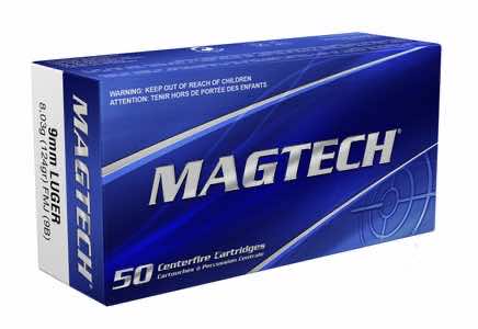 Magtech 9B Range/Training 9mm Luger 124 gr Full Metal Jacket 50 Per Box/ 20 Case