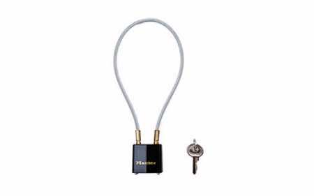 Master Lock 99DSPT Cable Lock Open With Key Black & Gold Steel 14