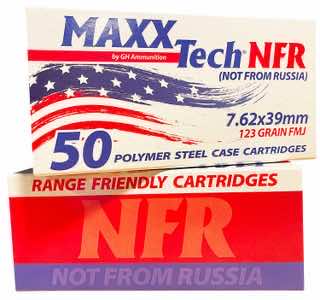 MaxxTech MTNFR762 NFR 7.62x39mm 123gr Full Metal Jacket 50 Per Box/10 Case
