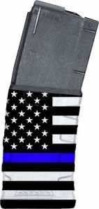 Mission First Tactical EXDPM556AMB1 Extreme Duty 30rd 223 Rem/5.56x45mm Fits AR-15/M4 Black w/Blue Line American Flag Polymer